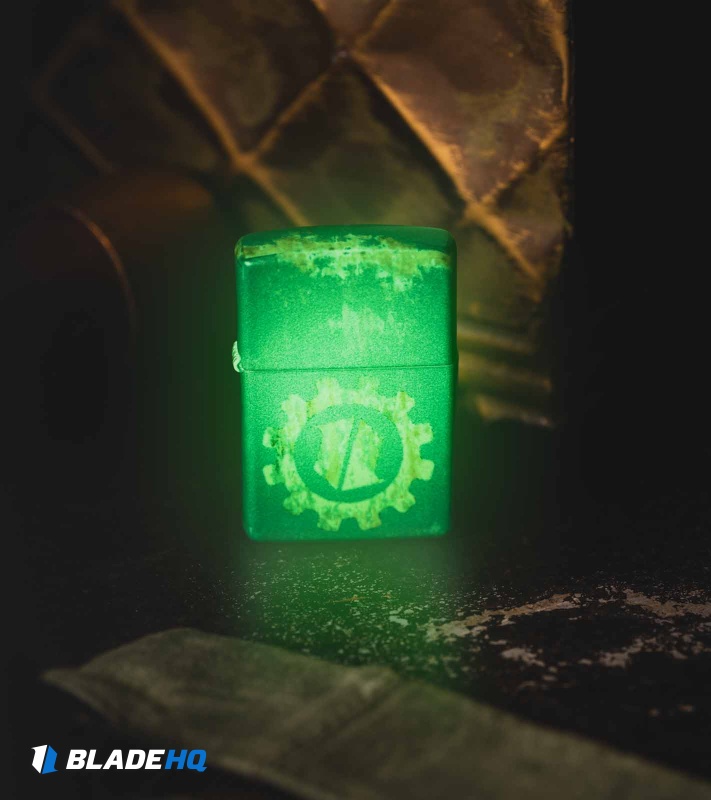 Zippo Blue Bunker Glow-In-The-Dark Lighter 